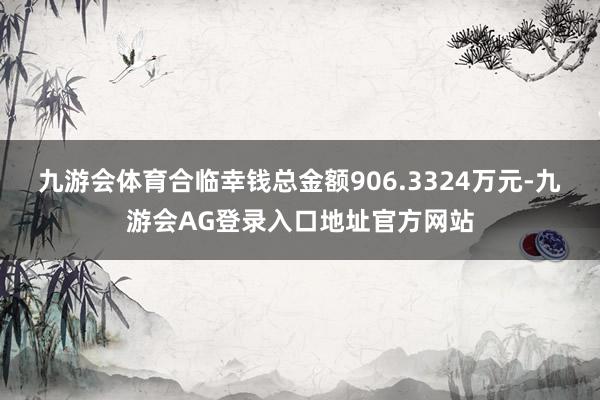 九游会体育合临幸钱总金额906.3324万元-九游会AG登录入口地址官方网站