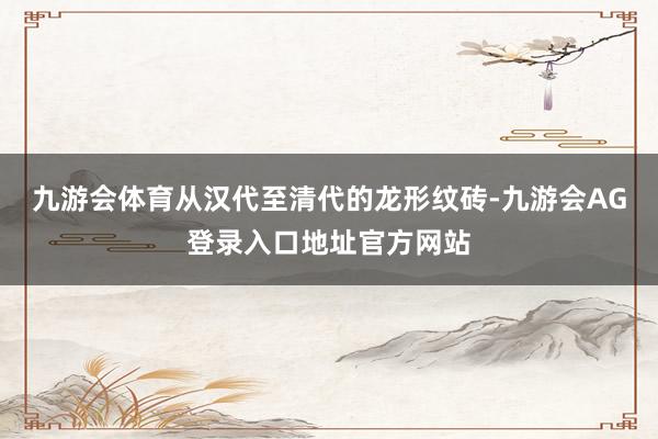 九游会体育从汉代至清代的龙形纹砖-九游会AG登录入口地址官方网站